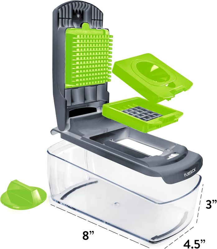 Photo 1 of (READ FULL POST) Fullstar Vegetable Chopper - Food Chopper - Onion Chopper - Vegetable Slicer & Spiralizer - Veggie Chopper with Container - Kitchen Gadgets - Home Essentials - Kitchen Accessories (4 in 1, Gray/Green)