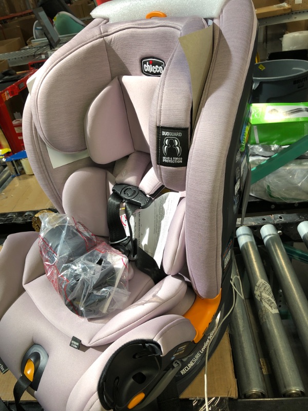 Photo 4 of Chicco OneFit™ ClearTex® Slim All-in-One Car Seat, Rear-Facing Seat for Infants 5-40 lbs., Forward-Facing Car Seat 25-65 lbs., Booster 40-100 lbs., Convertible Car Seat | Lilac/Purple