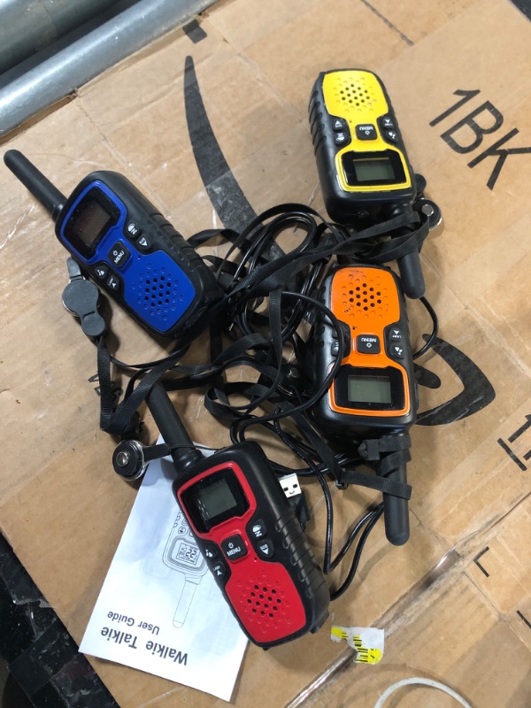 Photo 2 of Walkie Talkies for Adults Long Range-Wishouse Rechargeable 4 Pack - Red Blue Orange Yellow