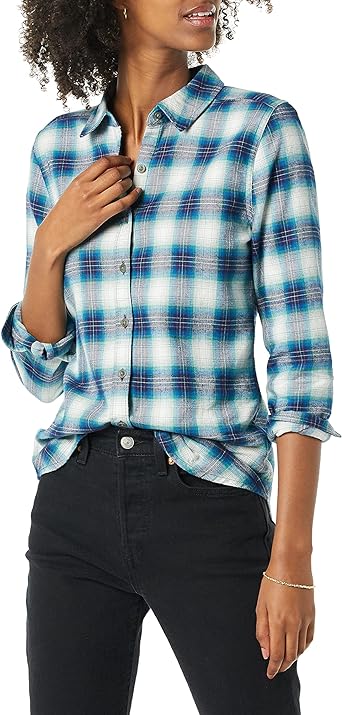 Photo 1 of Goodthreads Women's Brushed Flannel Drop-Shoulder Long-Sleeve Shirt XL
