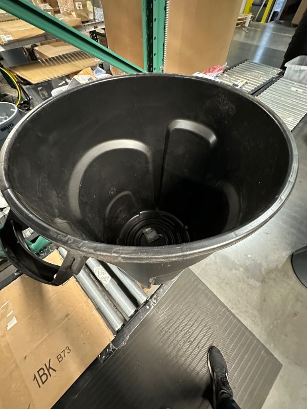 Photo 3 of Roughneck 32 Gal. Vented Black Round Trash Can with Lid