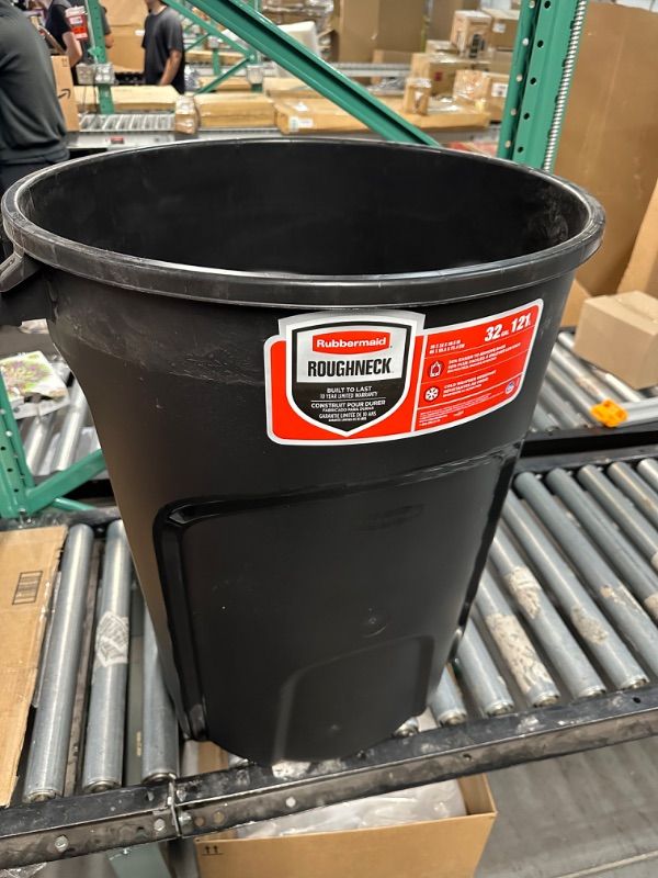 Photo 4 of Roughneck 32 Gal. Vented Black Round Trash Can with Lid