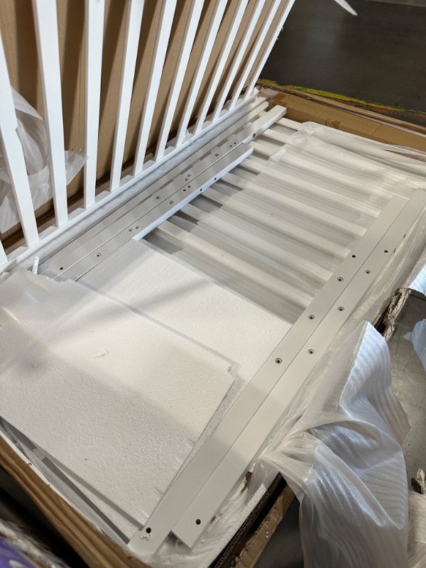 Photo 3 of Dream On Me Synergy 5-In-1 Convertible Crib In White, Greenguard Gold Certified Crib White