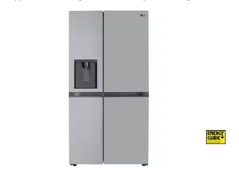 Photo 1 of LG Counter Depth MAX 27.6-cu ft Side-by-Side Refrigerator with Ice Maker (Printproof Stainless Steel