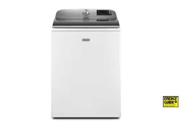 Photo 1 of Maytag Smart Capable 4.7-cu ft High Efficiency Agitator Smart Top-Load Washer (White)