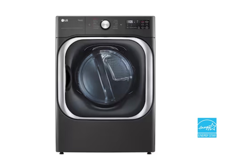 Photo 1 of LG TurboSteam 9-cu ft Stackable Steam Cycle Electric Dryer (Black Steel) ENERGY STAR