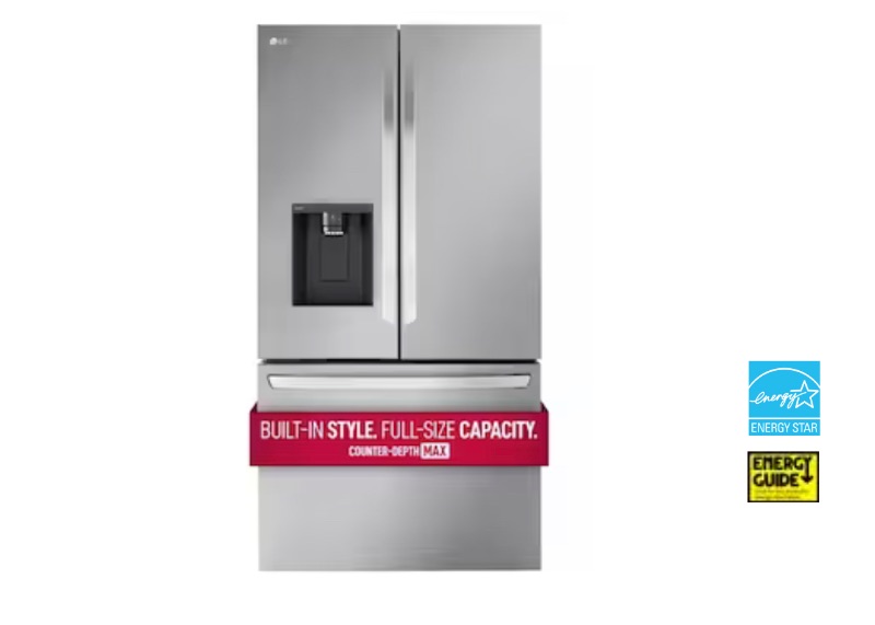 Photo 1 of LG Counter Depth MAX 4 Types of Ice 25.5-cu ft Counter-depth Smart French Door Refrigerator with 