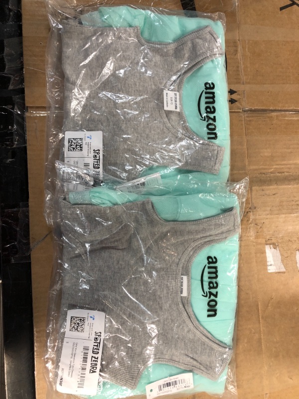 Photo 1 of 2pk-Spotted Zebra Girls and Toddlers' Knit Sleeveless Tutu Dresses, Multipacks 1 Grey/Mint Green Small