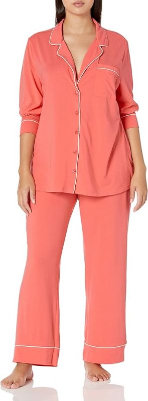 Photo 1 of Amazon Essentials Women's Cotton Modal Long-Sleeve Shirt and Full-Length Bottom Pajama Set XXL
