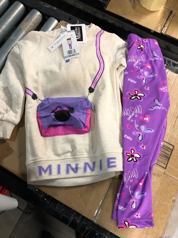 Photo 1 of Disney Minnie Mouse Baby Girls Fleece Sweatshirt and Leggings Outfit Set XS 4/5
