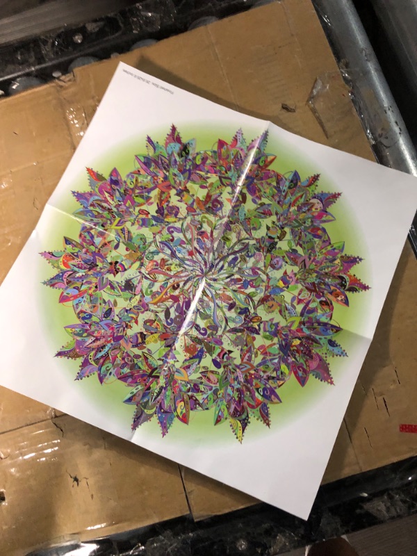 Photo 2 of Bgraamiens Puzzle-Magic Tree of Life -1000 Pieces Colorful Leaves Round Mandala Puzzle Color Challenge Jigsaw Puzzles