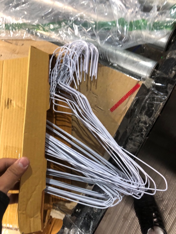 Photo 1 of SPECILITE Wire Hangers 50 Pack, Metal Wire Clothes Hanger Bulk for Coats, Space Saving Metal Hangers Non Slip 16.7 Inch Ultra Thin, for Standard Size Suits, Shirts, Pants, Skirts-White