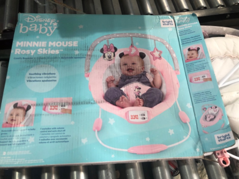 Photo 3 of Bright Starts Minnie Mouse Rosy Skies Cradling Baby Bouncer - Pink