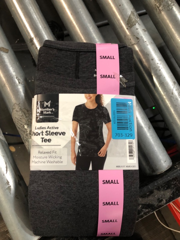 Photo 3 of Member's Mark Ladies Relaxed Moisture Wicking Short Sleeve Active Tee 2 pack
size small
