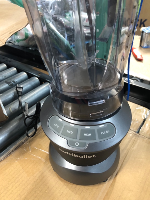 Photo 2 of **HAS BEEN USED- TURNS ON, UNABLE TO FULLY TEST**
NutriBullet ZNBF30400Z Blender 1200 Watts, 1200W, Dark Gray
