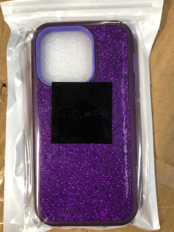 Photo 2 of *STOCK PHOTO FOR REFERENCE*
Coolwee Glitter Full Protective Compatible iPhone 14 Pro Shiny Bling Dark Purple 