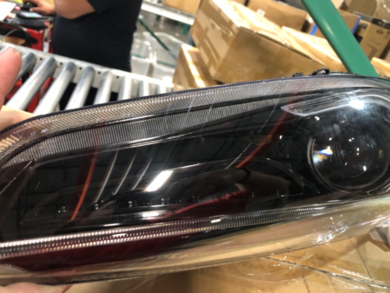 Photo 3 of Evan-Fischer Headlight Compatible with CHRYSLER 200 2015-2017 LH Driver Side Assembly Halogen Chrome Interior with LED Daytime Running Light Driver Side (Left)