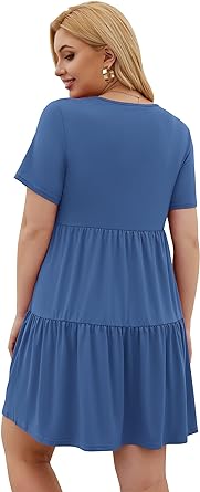 Photo 1 of KARALIN V-Neck Plus Size Babydoll Dress for Women Size 20W V-neck