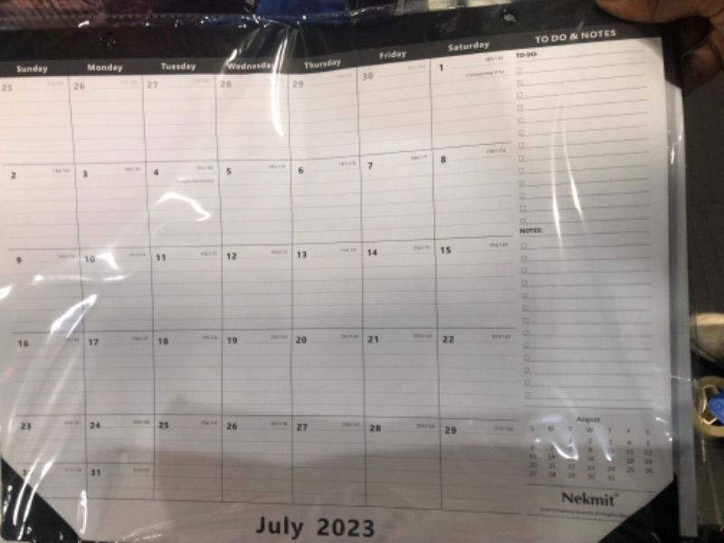 Photo 1 of Nekmit Large Desk Calendar 2024 with Desk Protecting Pad, Runs From Now - December 2024, 22" x 17" Desktop Calendar with TO-DO List & NOTES, Thick Paper, for Home, School or Office Black