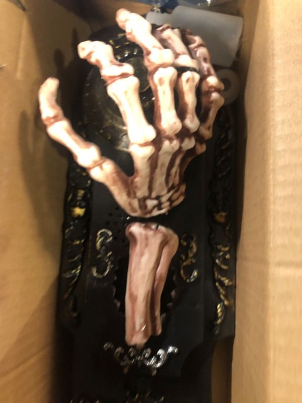 Photo 3 of * used * 
Halloween Decorations Halloween Doorbell Animated Skeleton Hand with Horrible Sounds Red Light White Smoke Haunted House 