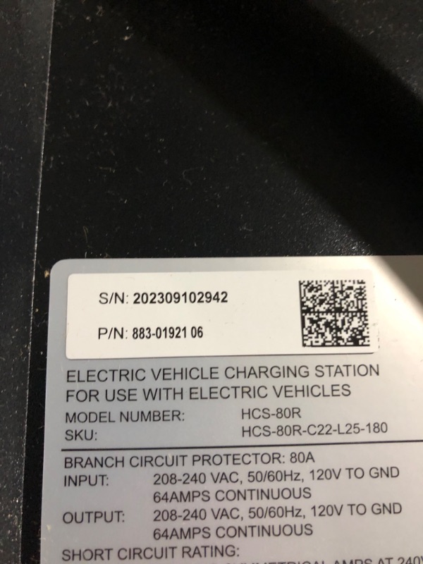 Photo 1 of ***UNABLE TO TEST***
ClipperCreek Level 2 EV Charger, Safety Certified, 64 Amp, 240v, Hardwired, 25ft Cable, J1772