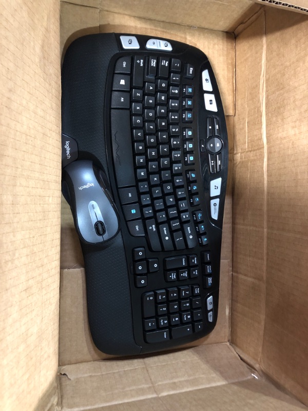 Photo 2 of Logitech MK550 Wireless Wave K350 Keyboard and Mouse Combo — Includes Keyboard and Mouse, Long Battery Life, Ergonomic Wave Design with Wireless Mouse (with Mouse)