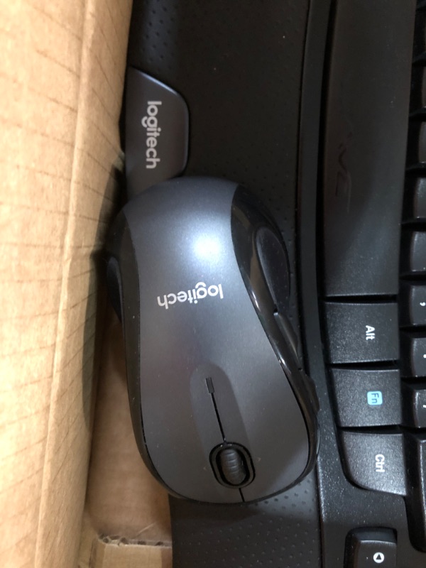 Photo 3 of Logitech MK550 Wireless Wave K350 Keyboard and Mouse Combo — Includes Keyboard and Mouse, Long Battery Life, Ergonomic Wave Design with Wireless Mouse (with Mouse)