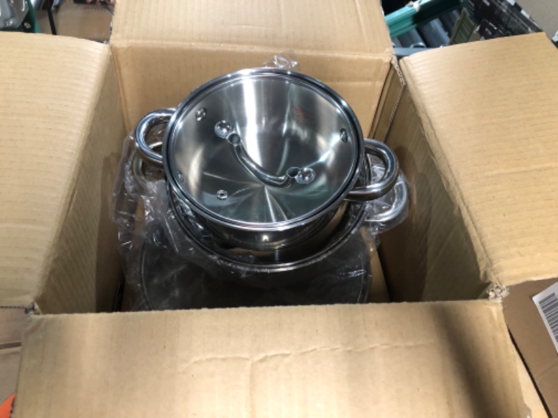 Photo 3 of *PREV USED*
Cook N Home Sauce Pot Stainless Steel Stockpot with Glass Lid, 6-Piece 1.5/3/5.5-Quar