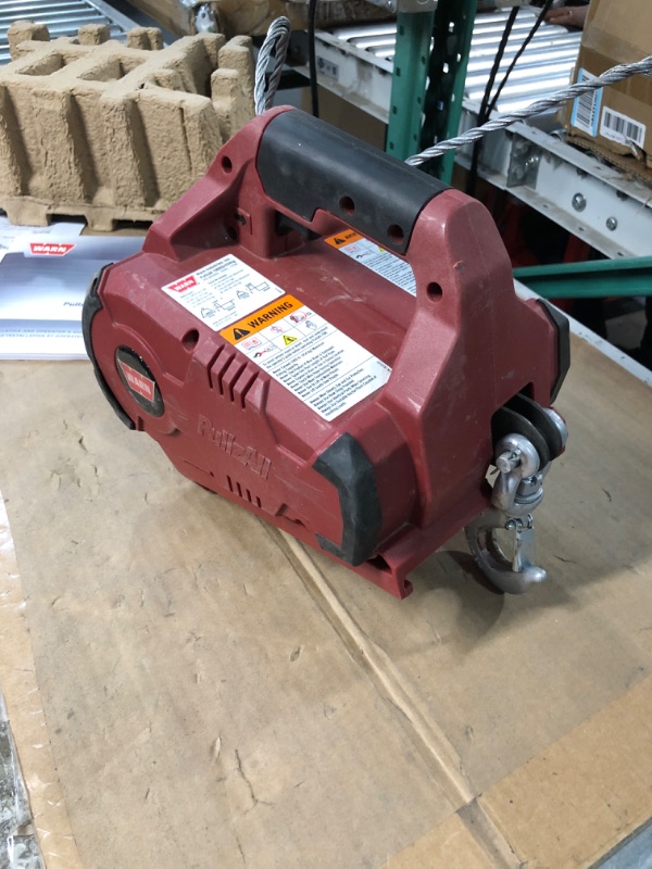 Photo 3 of *Parts only
WARN PullzAll Corded 120V AC Portable Electric Winch with Steel Cable: 1/2 Ton (1,000 Lb) Pulling Capacity , Red