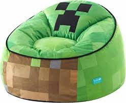 Photo 1 of Idea Nuova Minecraft Hillside by pod Kids Plush Bean Bag Chair, 24" Hx24 Hx17 H, Large
