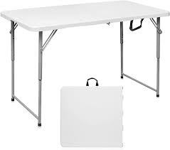 Photo 1 of Byliable Folding Table 4 Foot Portable Heavy Duty Plastic Fold-in-Half Utility Foldable Table
