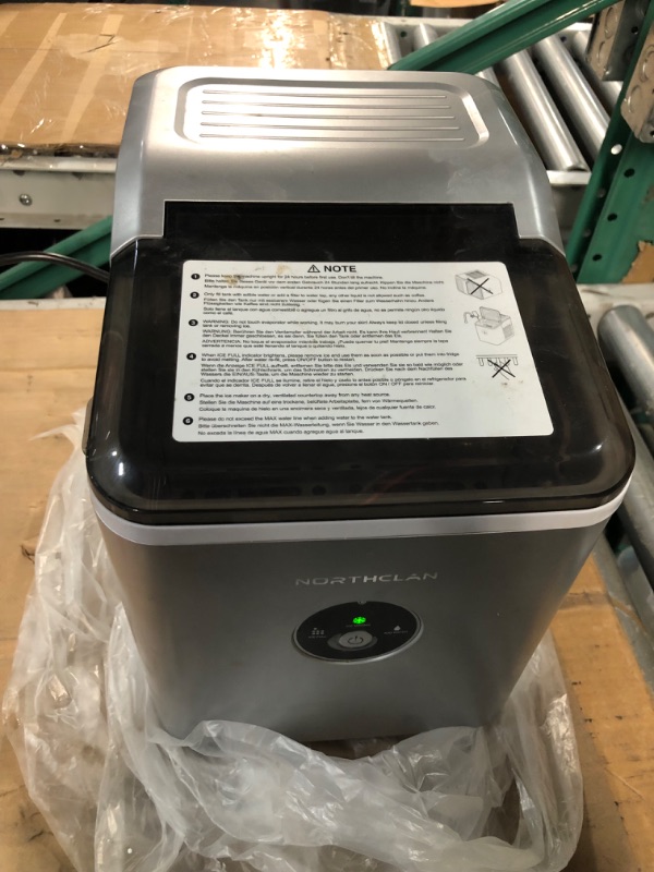 Photo 1 of Ice Maker Countertop, 28 lbs Ice in 24 Hrs, 9 Bullet Ice in 5 Minutes, Silver, Northclan