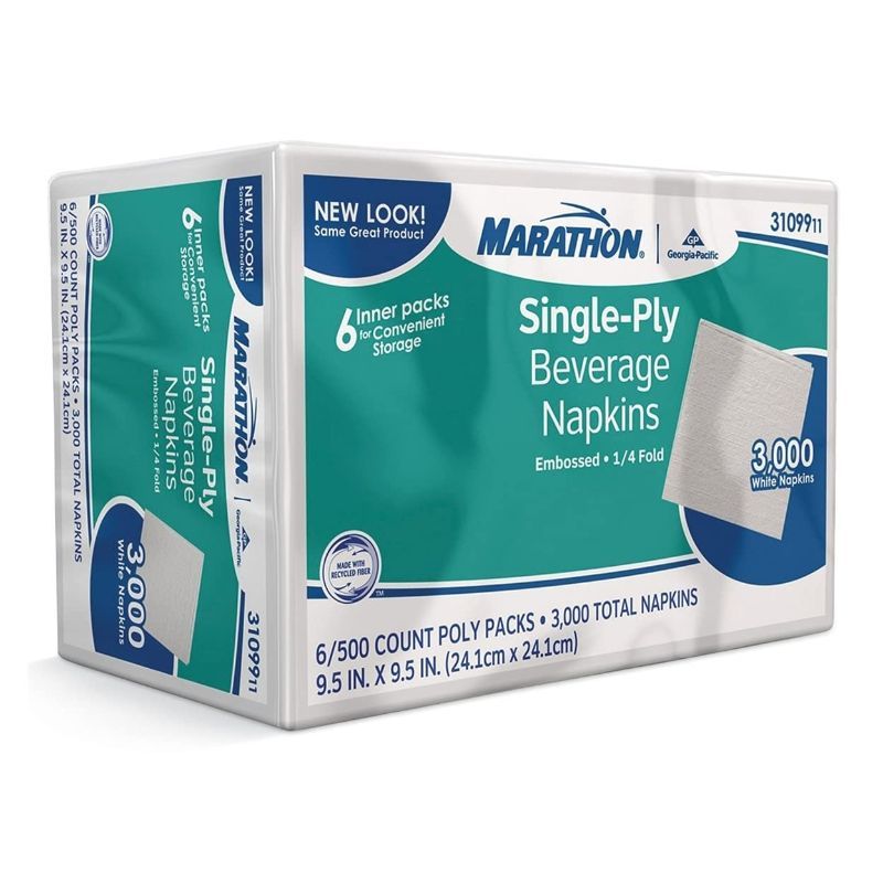 Photo 1 of [STOCK PHOTO FOR REFERENCE]
Marathon Beverage Napkins, 1000 Count