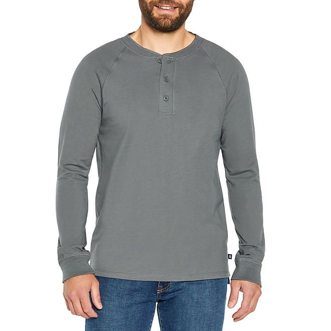 Photo 1 of gap men's long sleeve Henley(large) + members mark thermal Henley(small) bundle