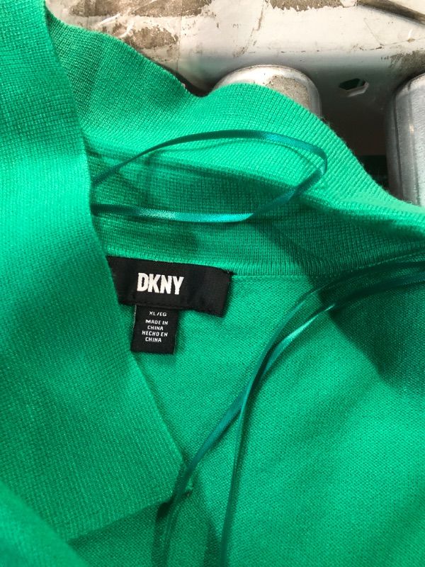 Photo 3 of DKNY Women's Sleeveless Collared Sweater (Clover, xl)
