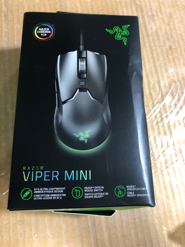 Photo 2 of Razer Viper Mini Ultralight Gaming Mouse: Fastest Gaming Switches - 8500 DPI Optical Sensor - Chroma RGB Under glow Lighting - 6 Programmable Buttons - Drag-Free Cord - Classic Black