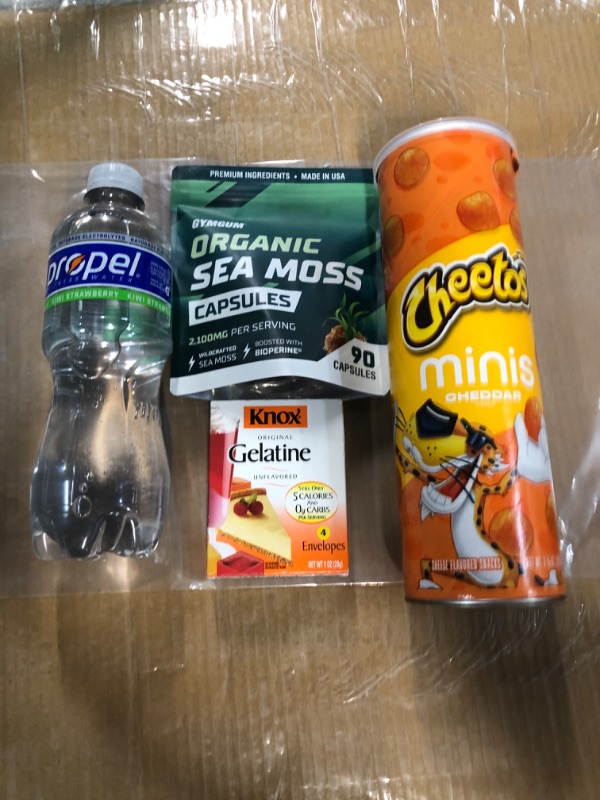 Photo 1 of *******Bundle******** Food Items******** There are 4 items in this bundle***** NO returns ****** Exp on Cheeseballs 11/7/23 Exp on Gelatin 8/14/2025 Exp on Drink 11/13/23 Exp on Capsules 03/27 