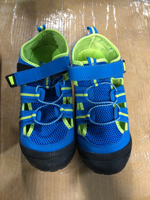 Photo 2 of DREAM PAIRS Boys Girls Closed-Toe Outdoor Summer Sandals. Blue\Green. Size 6