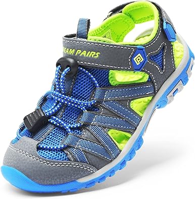 Photo 1 of DREAM PAIRS Boys Girls Closed-Toe Outdoor Summer Sandals. Blue\Green. Size 6