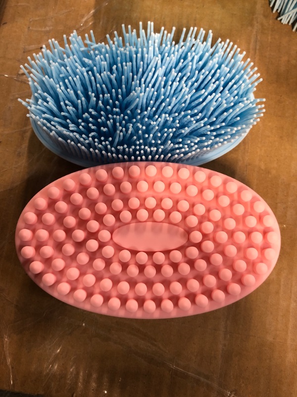 Photo 4 of ********BUNDLE*******NO Return****** There are 2 packs in this bundle******9 Pieces Silicone Body Scrubber Soft Silicone Loofah Exfoliating Body Scrubber Silicone Body Brush Shower Scrubber for Body Fit for Men Women Kid