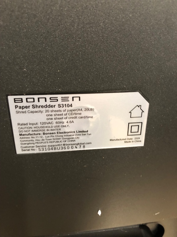 Photo 4 of BONSEN Paper Shredder, 18-Sheet 30 Mins Nonstop Heavy Duty Paper Shredder for Office, 52dB Ultra Quiet Cross-Cut Shredder 