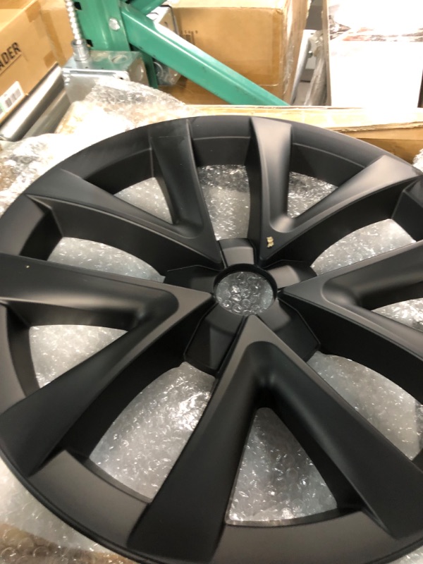 Photo 2 of BEEGROW Fits Tesla Model 3 Wheel Covers 18 Inch, Matte Black ABS Hubcaps, Compatible 