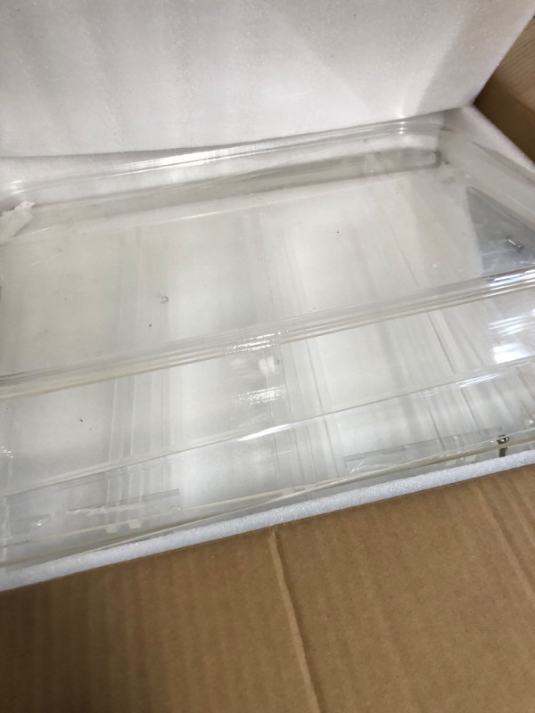 Photo 3 of [ITEM IS CRACKED AND HAS LOOSE HARDWARE] 
3 Tray Clear Display Case,Pastry Display Case,Commercial Countertop Bakery Display Case 