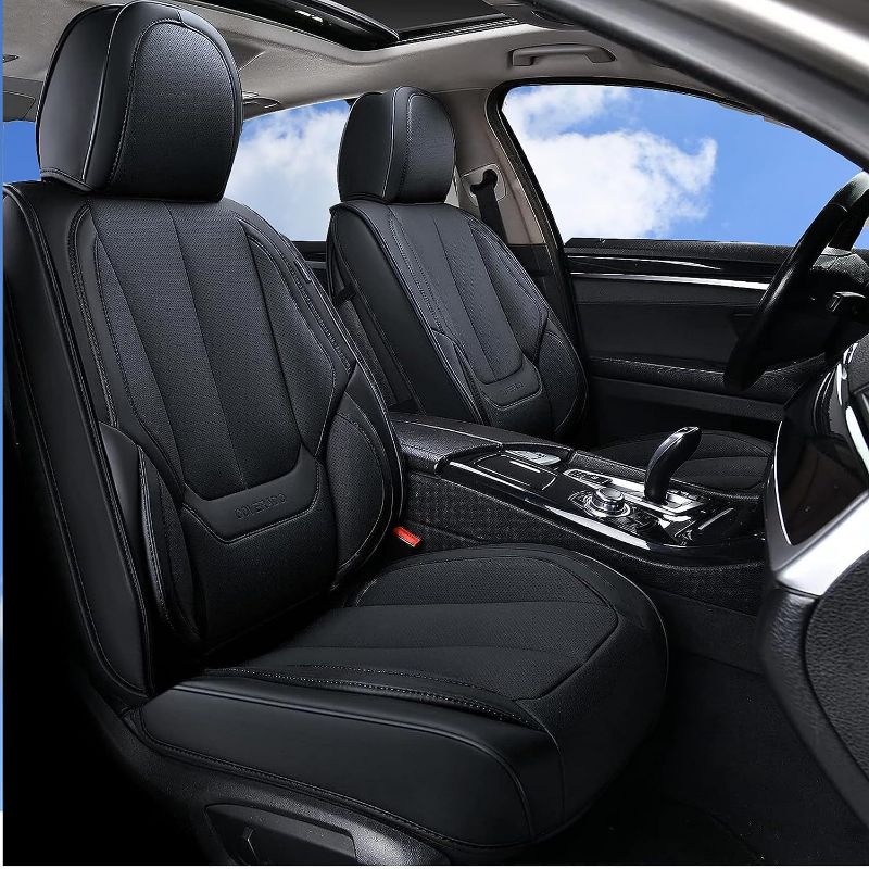 Photo 1 of [READ NOTES]
Coverado Front Seat Covers 2 Pieces, Waterproof Nappa Leather Sideless Auto Seat Protectors BLACK