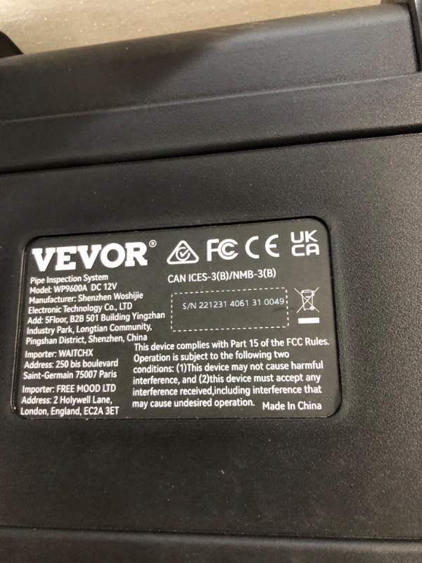 Photo 1 of VEVOR Sewer Camera, 65.6FT 4.3" Screen, Pipeline Inspection Camera