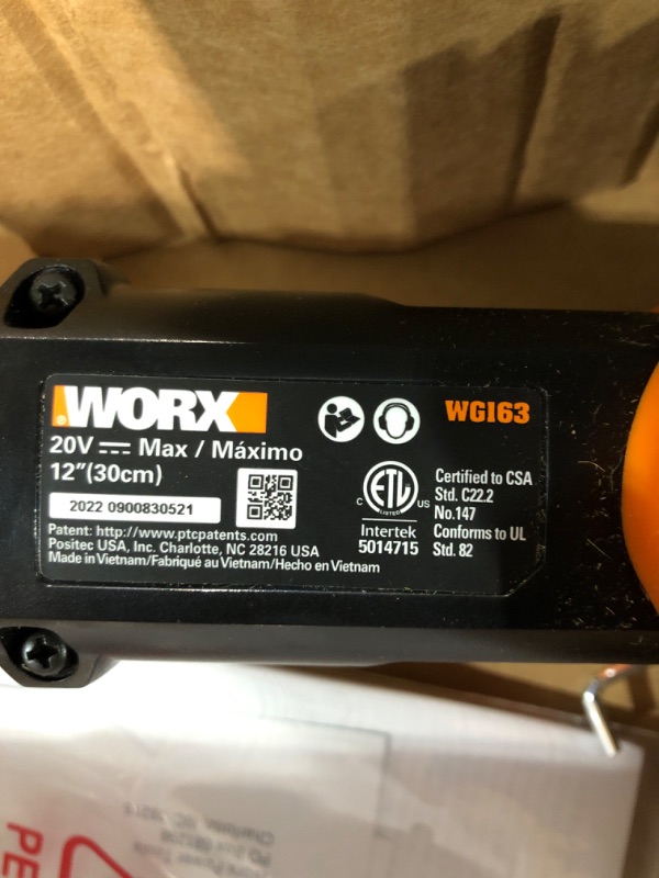 Photo 7 of [READ NOTES]-Worx WG163 GT 3.0 20V PowerShare 12" Cordless String Trimmer & Edger (Battery & Charger Included)
