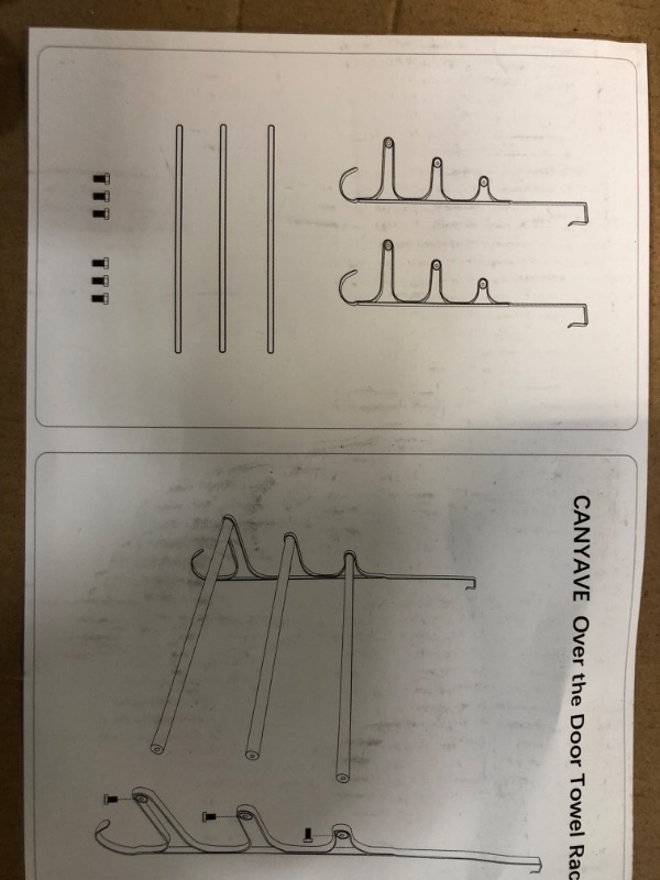 Photo 2 of [READ NOTES]-CANYAVE Over The Door Towel Rack, Triple Towel Storage Holder with Hooks, 19.68 Inches Towel Bar Hanger Towel Racks for Bathroom (Silver) Silver-19.68-inch
