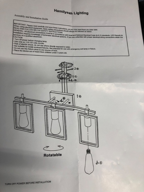 Photo 3 of [READ NOTES]-Hamilyeah Bathroom Vanity Light Fixture Over Mirror, Rustic Bathroom Light Fixtures Black and Gold, Industrial 3 Light Wall Lighting Fixture for Bath, Restroom, Living Room, Kitchen, Fireplace 3-LIGHT RECTANGLE