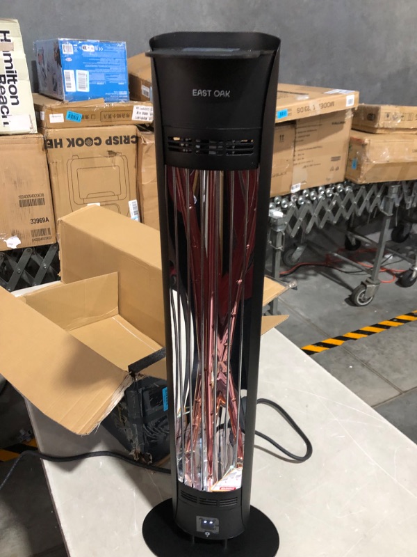 Photo 8 of ***MAJOR DAMAGE - SEE PICTURES - POWERS ON***
Outdoor Patio Heater, EAST OAK 1500W Portable Outdoor Indoor Electric Heater with IP65 Waterproof Tip-over - Black