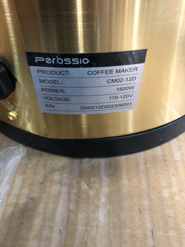 Photo 3 of Perossia Commercial Grade Stainless Steel Coffee Urn 80-Cup 12L Double Wall Large Coffee Maker with Percolator Hot Water Dispenser for Catering Party Office Wedding